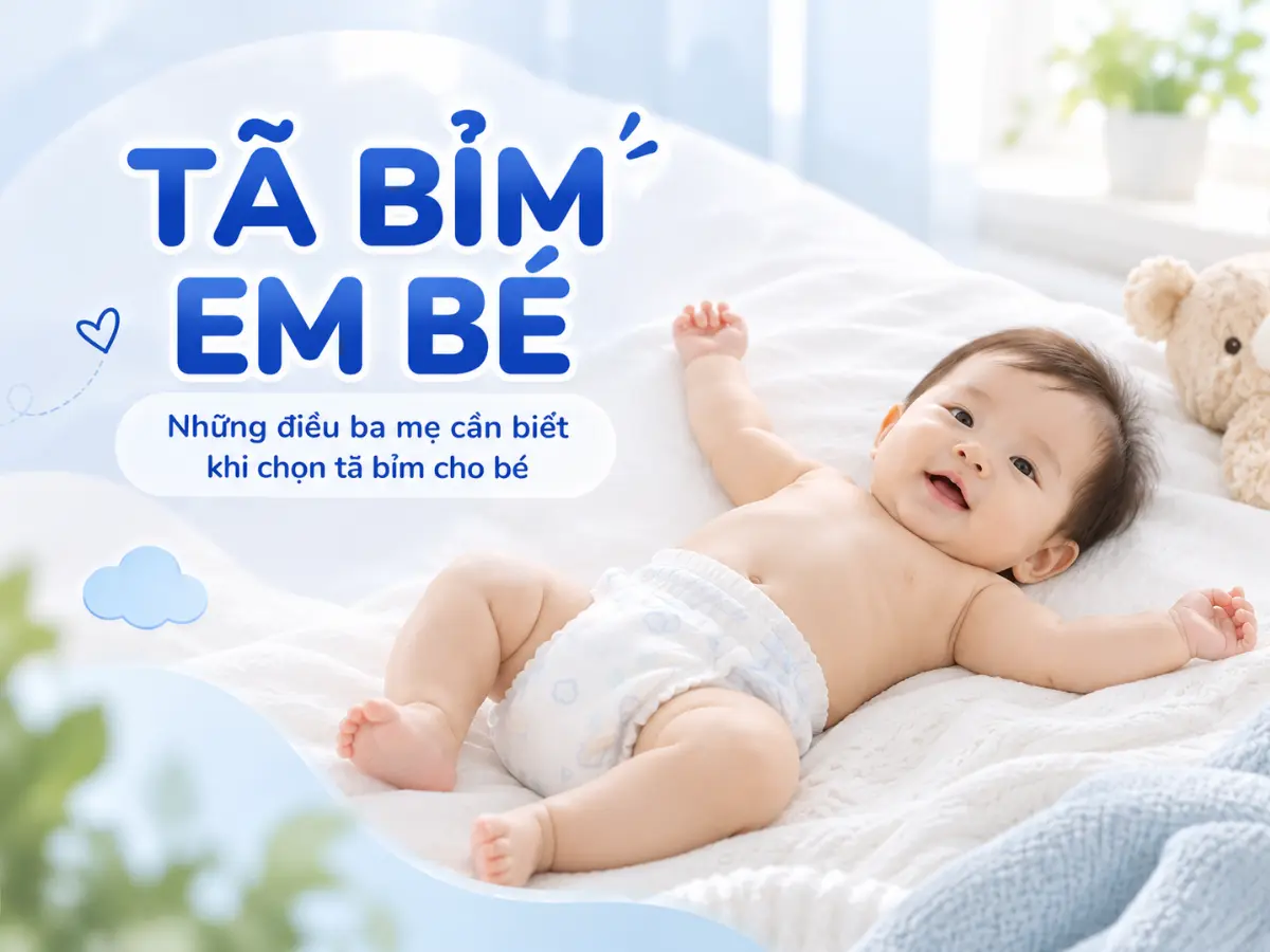 Tã bỉm em bé với thiết kế mềm mại phù hợp trẻ nhỏ